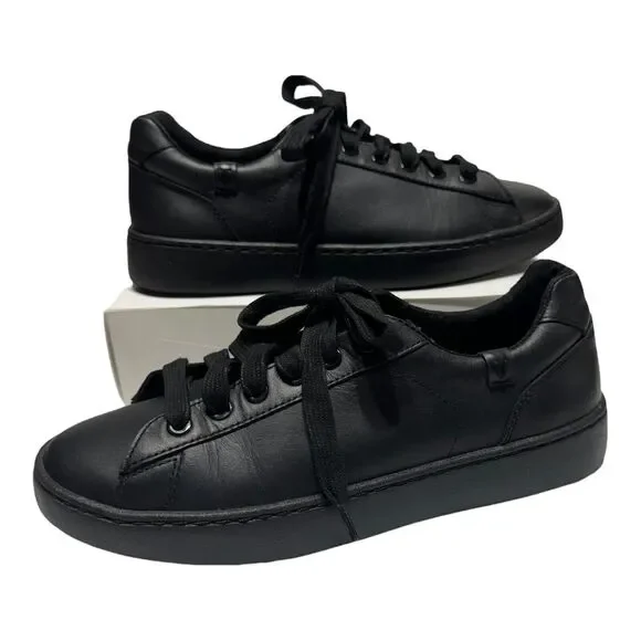 Vionic MABLE Pro Slip Resistant Leather Sneaker- Black Size 6.5 With Vio Grip - Picture 2 of 10
